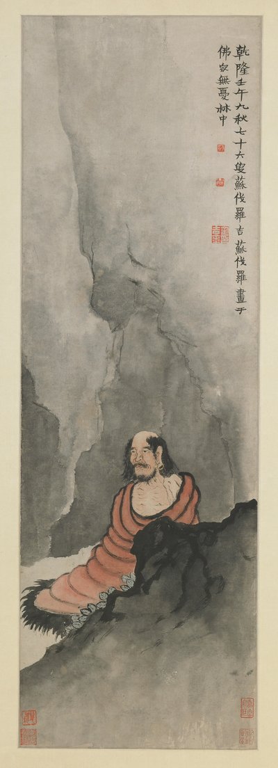 Bodhidharma meditiert, Qing-Dynastie, 1762 von Jin Nong